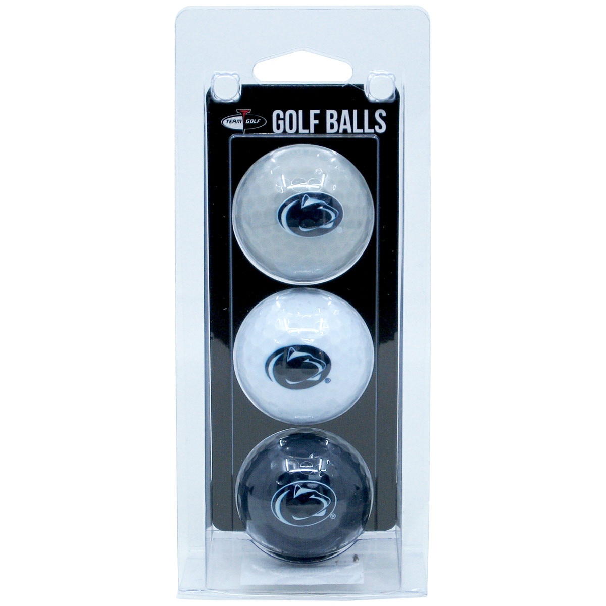 3 pack golf balls (gray, white, navy) with Penn State Athletic Logo